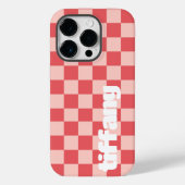 Roze Rood Geruite Hoesje voor Telefoon (Achterkant)