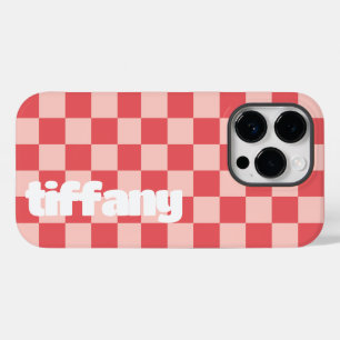 Roze Rood Geruite Hoesje voor Telefoon