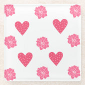 Roze rood glas Onderzetter (Voorkant)