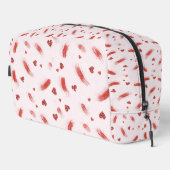 Roze Rood Glitter Harten Strepen Toilettasje (Rechterhoek)