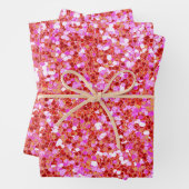 Roze Rood Glitter Sequins Wrapping Papier Bladen Inpakpapier Vel (In situ)