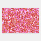 Roze Rood Glitter Sequins Wrapping Papier Bladen Inpakpapier Vel (Voorkant)