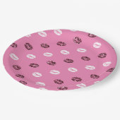 Roze Rood Glitter Wit Kisses Lippen Papieren Bordje (Gekanteld)