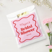 Roze Rood Golf Rand Bruiloftsshower Papier Bedankzakje (Gezegeld)