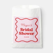 Roze Rood Golf Rand Bruiloftsshower Papier Bedankzakje (Voorkant)