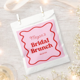 Roze Rood Golfachtige Rand Bruidsfeest Brunch Bedankzakje