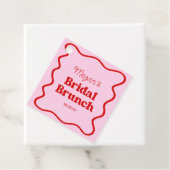 Roze Rood Golflijn Bruidsdouche Brunch Bedankjes Labels (In situ)