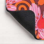  roze, rood, grijs deco Butterfly Mousepad Muismat (Hoek)