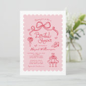 Roze rood grillig Vrijgezellenfeest Kaart (Staand voorkant)