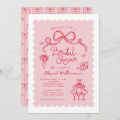 Roze rood grillig Vrijgezellenfeest Kaart (Voorkant / Achterkant)