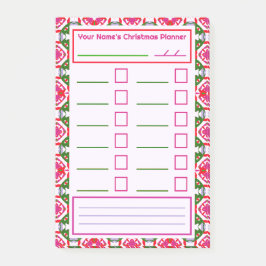 Roze Rood Groen Kerst Planner Festieve Organisator Post-it® Notes