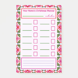 Roze Rood Groen Kerst Planner Festieve Organisator Post-it® Notes