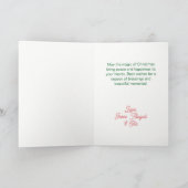 Roze Rood Groen Kerst Retro Patroon Feestdagen Kaart (Binnen)