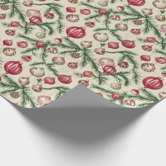 Roze, rood & groen Kerstversiering Fest Cadeaupapier (Hoek)