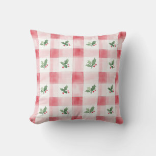 Roze Rood Groen Patroon Kerst Sierkussen