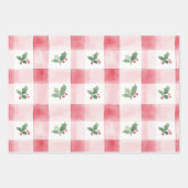 Roze Rood Groen Retro Gepersonaliseerde Kerst Inpakpapier Vel (Voorkant 3)