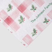 Roze Rood Groen Retro Gepersonaliseerde Kerst Tissuepapier (Detail)