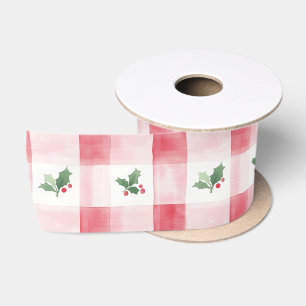Roze Rood Groen Retro Kerstmis Satijnen Lint
