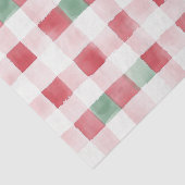 Roze Rood Groen Retro Patroon Kerst Tissuepapier (Detail)