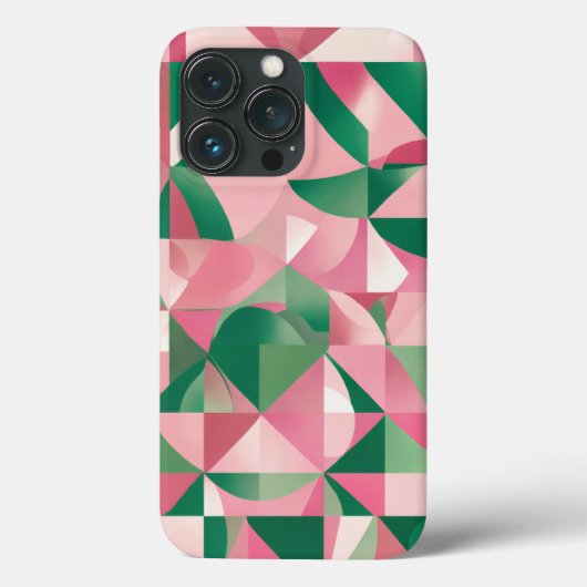 roze rood groen vierkant Case-Mate iPhone case (Achterkant)