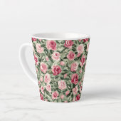 Roze Rood Groene Rozen Bloemstuk Latte Mok (Linkerhoek)
