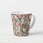 Roze Rood Groene Rozen Bloemstuk Latte Mok (Rechterhoek)