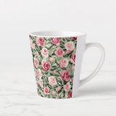 Roze Rood Groene Rozen Bloemstuk Latte Mok (Rechts)