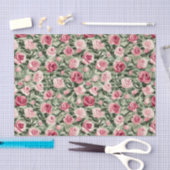 Roze Rood Groene Rozen Floral Vrijgezellenfeest Tissuepapier (Craft)