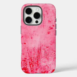 Roze Rood Grunge Verf Textuur iPhone 16 Pro Hoesje