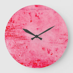 Roze Rood Grunge Verf Textuur Grote Klok