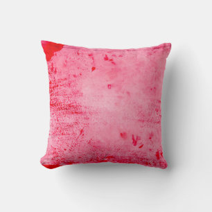 Roze Rood Grunge Verf Textuur Kussen