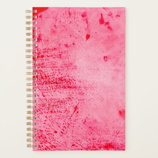 Roze Rood Grunge Verf Textuur Planner (Voorkant)