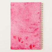 Roze Rood Grunge Verf Textuur Planner (Achterkant)