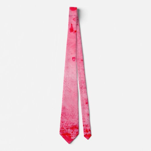 Roze Rood Grunge Verf Textuur Stropdas (Voorkant)