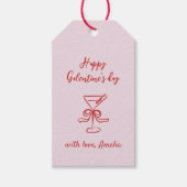 Roze rood Handgeschreven Galentijn's Day Cadeaulabel (Voorkant)