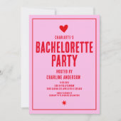 Roze Rood Handschrift Retro Bachelorette Party Kaart (Voorkant)