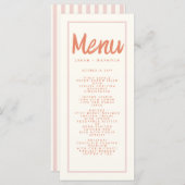 Roze rood handschrift Typografie Retro Weddenschap Menu (Voorkant / Achterkant)