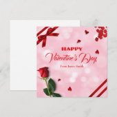 Roze Rood Happy Birthday Valentijn Feestdagenkaart (Voorkant / Achterkant)