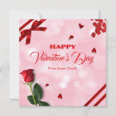 Roze Rood Happy Birthday Valentijn Feestdagenkaart (Voorkant)