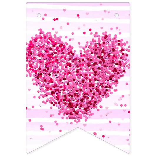 Roze rood hart Mijn Valentijn romantisch voorstel Vlaggetjes (Eerste vlag)