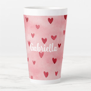 Roze Rood Hart Naam Latte Mok
