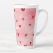 Roze Rood Hart Naam Latte Mok (Rechts)