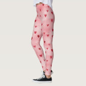 Roze Rood Hart Naam Leggings (Links)