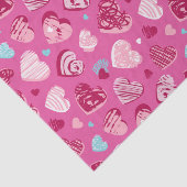 Roze Rood Hart Romantisch Liefdespatroon Valentijn Tissuepapier (Detail)