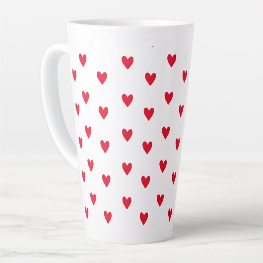 Roze Rood hart Valentijnsdag thema Romantisch Latte Mok (Linkerhoek)