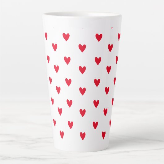 Roze Rood hart Valentijnsdag thema Romantisch Latte Mok (Voorkant)