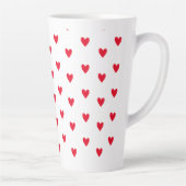 Roze Rood hart Valentijnsdag thema Romantisch Latte Mok (Rechts)