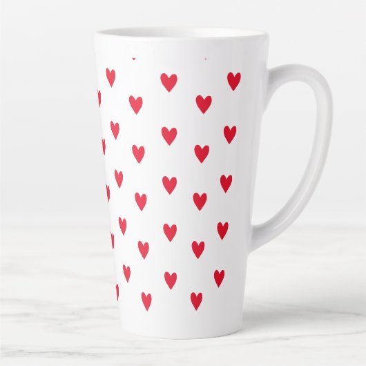 Roze Rood hart Valentijnsdag thema Romantisch Latte Mok (Rechts)