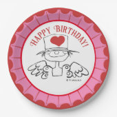 Roze/Rood "Hartfee"© Verjaardag Papieren Bordje (Voorkant)