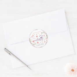 Roze Rood Ik hou van je Schattigee Valentijnsdag Ronde Sticker